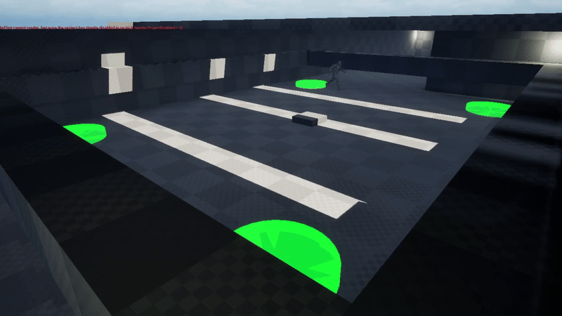 A short video of enemy AI pathfinding through multiple locations.
