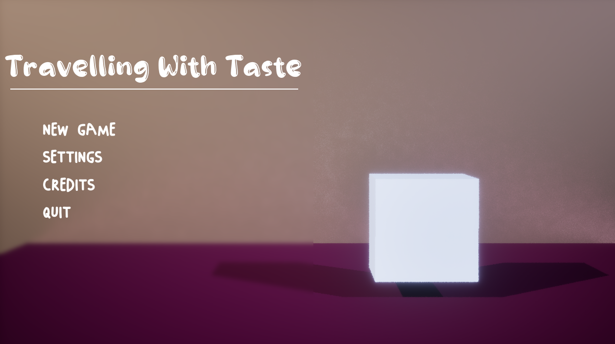 An image displaying the main menu UI for Travelling with Taste.